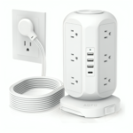 Tower Power Strip Flat Plug with 12 Outlets 4 USB