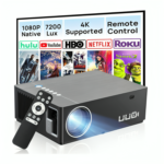 4K Projector,Native 1080P Projector for Outdoor Home,Movie Projector support 4K HD Video