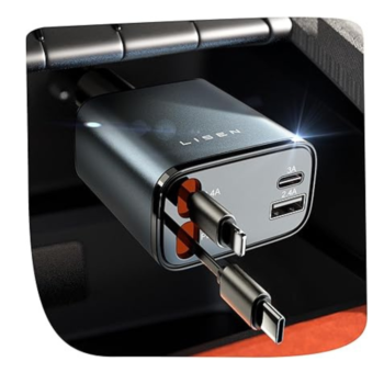 Retractable Car Charger [69W USB C Car Accessories Adapter ]