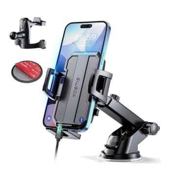 Upgraded 3-in-1 Car Phone Holder Mount [Powerful Suction]